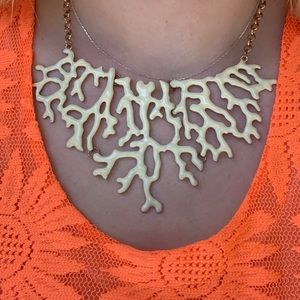 Coral White Necklace Gold Chain